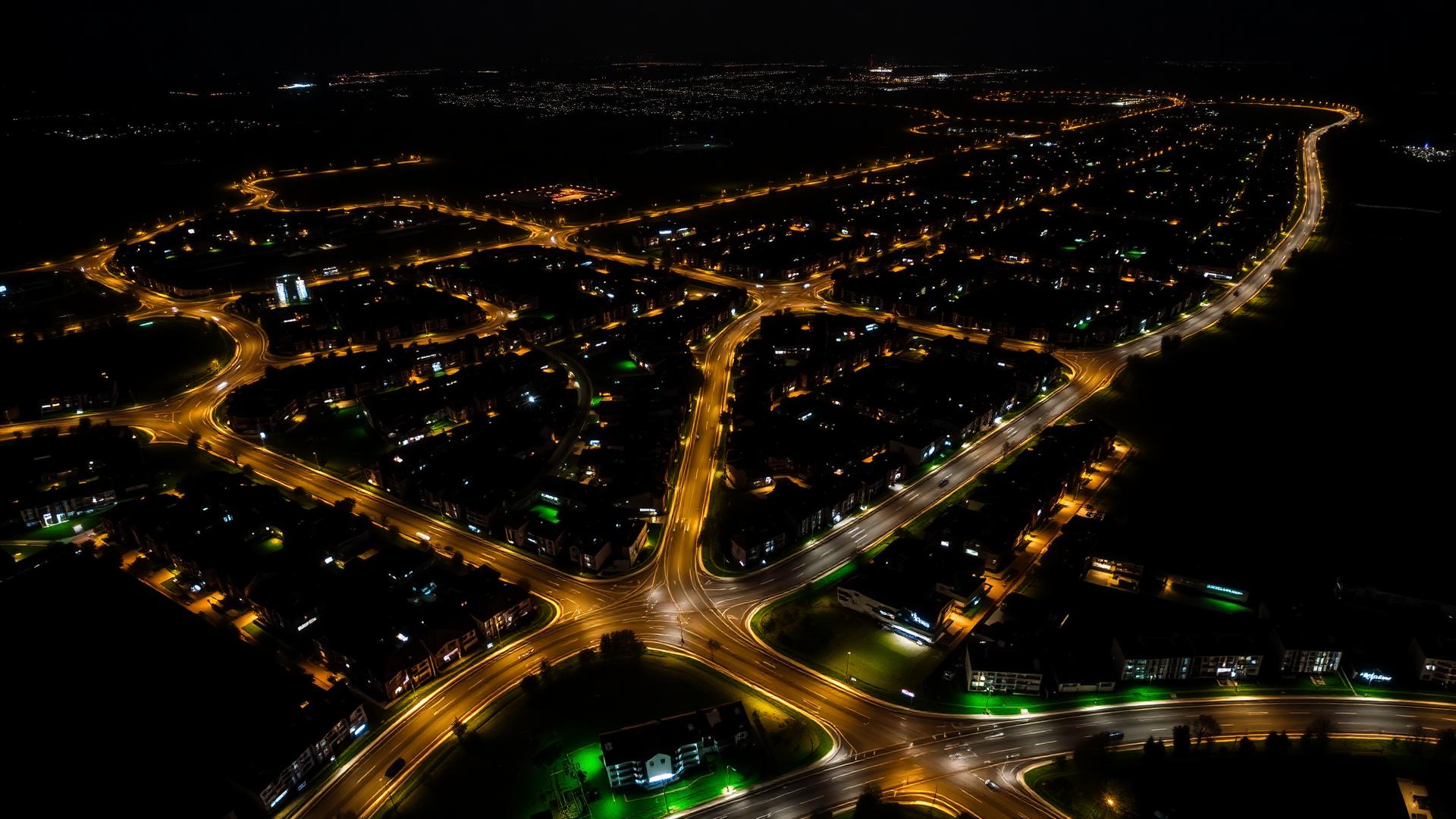 City lights at night